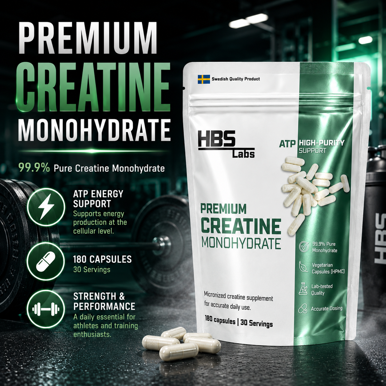 Premium kreatinkapslar – bild 2 – Herbs by Sonja